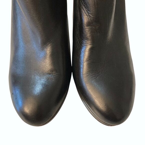 VINCE CAMUTO Elvin High Heeled Leather Booties Shoes Black - Picture 4 of 13